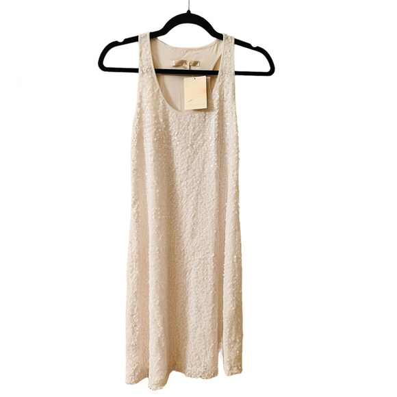 Boston Proper Sequence Racerback Dress. White. New. Size: 8 - Picture 1 of 9